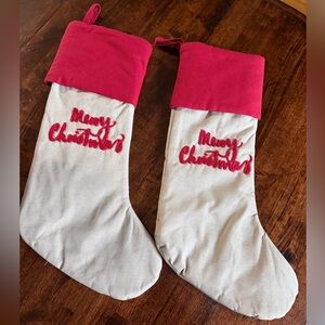 Red and Cream Christmas Stockings